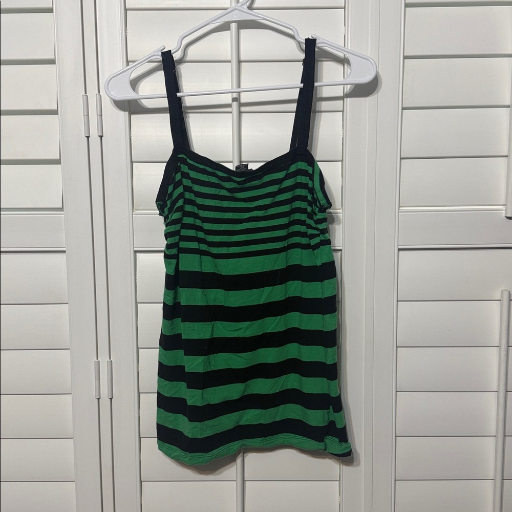 Rue21 Vibrant Green and Black Striped Top